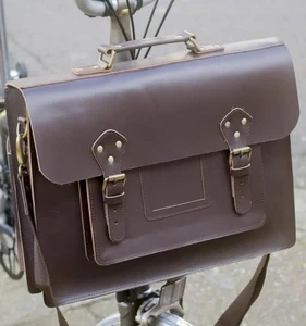 London Craftwork Satchel Bag Brompton Bike Leather S-Bag (Bag + S Frame/w Handle - Picture 1 of 10