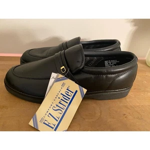 E.Z. Strider 10½ Wide Loafers NWT Black Slip-On Buckle Dressy men’s shoes - Picture 1 of 6