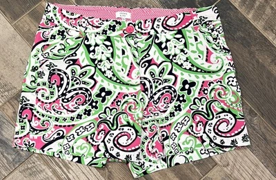 Pantalones Cortos Chinos Crown & Ivy Mujer Verde Rosa Paisley Floral Talla 12 Cintura 34 Foto 1 de 4
