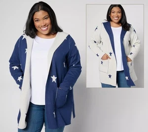 Belle by Kim Gravel Reversibelle Star Power Sweater Twilight L New - Imagen 1 de 1