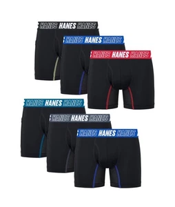 Hanes Boys Moves Underwear Anti-Chafe Boxer Briefs 6-Pack Size S❗️No Tags - Picture 1 of 6