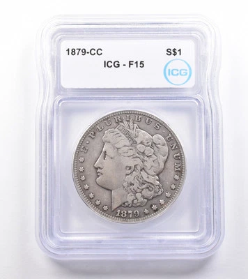1879-CC Morgan Silver Dollar F15 ICG *4844 - Image 1 of 3