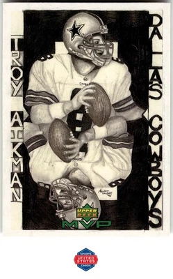 1999 Upper Deck MVP #W22 Troy Aikman Draw Your Own Card - Image 1 of 2