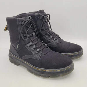 Dr Martens Combs Tech II Womens 8 Combat Boots Canvas Mens 7 Black Tactical - Picture 1 of 16