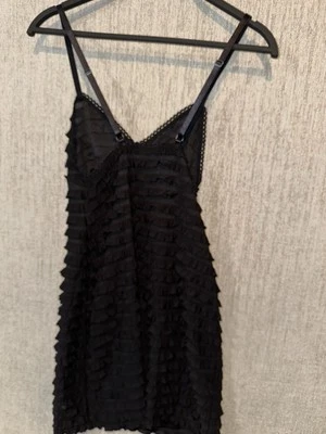 Bisou Bisou Michele BohBot Intamates Womens XSBlack Ruffle Lace Shemi Sheer Cami - Image 1 of 4