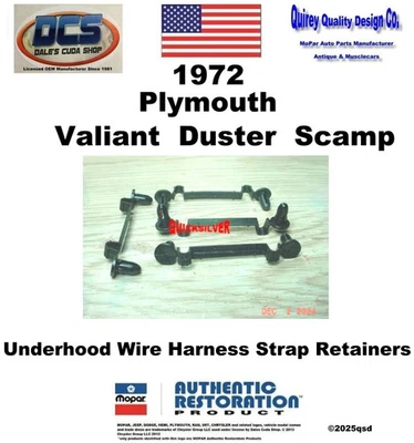 Plymouth Valiant Scamp Duster 1972 guardabarros interior correa de alambre retenedores nuevo MoPar Foto 1 de 3