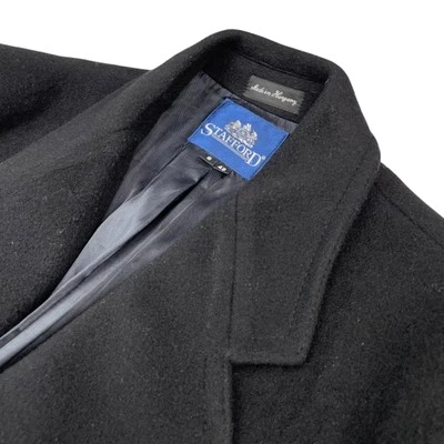 Stafford Men’s Wool Blend 3-Button Trench Overcoat Black • 42S US - Image 1 of 4