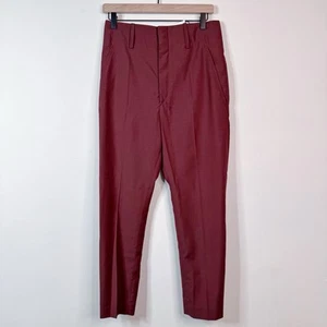 Pantalón Isabel Marant Noah Borgoña Lana Tiro Alto Pierna Cónica Talla 4 Clásico - Imagen 1 de 11