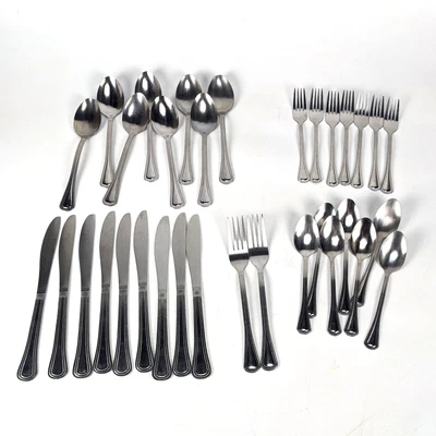 Lote de 33 cubiertos de acero inoxidable Gibson South Bay - tenedores cucharas mantequilla casera Foto 1 de 4