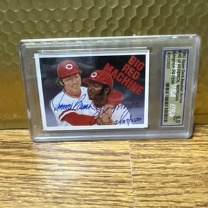 1992 UD Baseball Heroes #45 Johnny Bench Joe Morgan Auto USA 9.0 # 2487/2500 - Picture 1 of 4