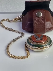 Franklin Mint Taschenuhr Weißkopfseeadler Quarz Goldgehäuse - Bild 1 von 14
