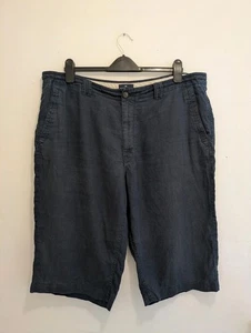 Blue Harbour M&S Marks & Spencer Mens 100% Linen Navy Shorts 42" Waist - Picture 1 of 2