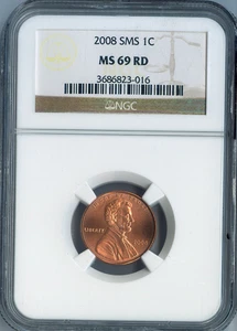 2008 Lincoln Cent NGC MS69 RD SMS Holiday Sale 🎁 - Picture 1 of 2