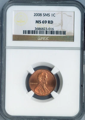 2008 Lincoln Cent NGC MS69 RD SMS Holiday Sale 🎁 - Image 1 of 2
