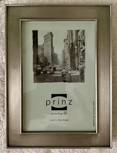Cornice portafoto argento spazzolato Prinz cornice da tavolo 4x6 quadro - Foto 1 di 2