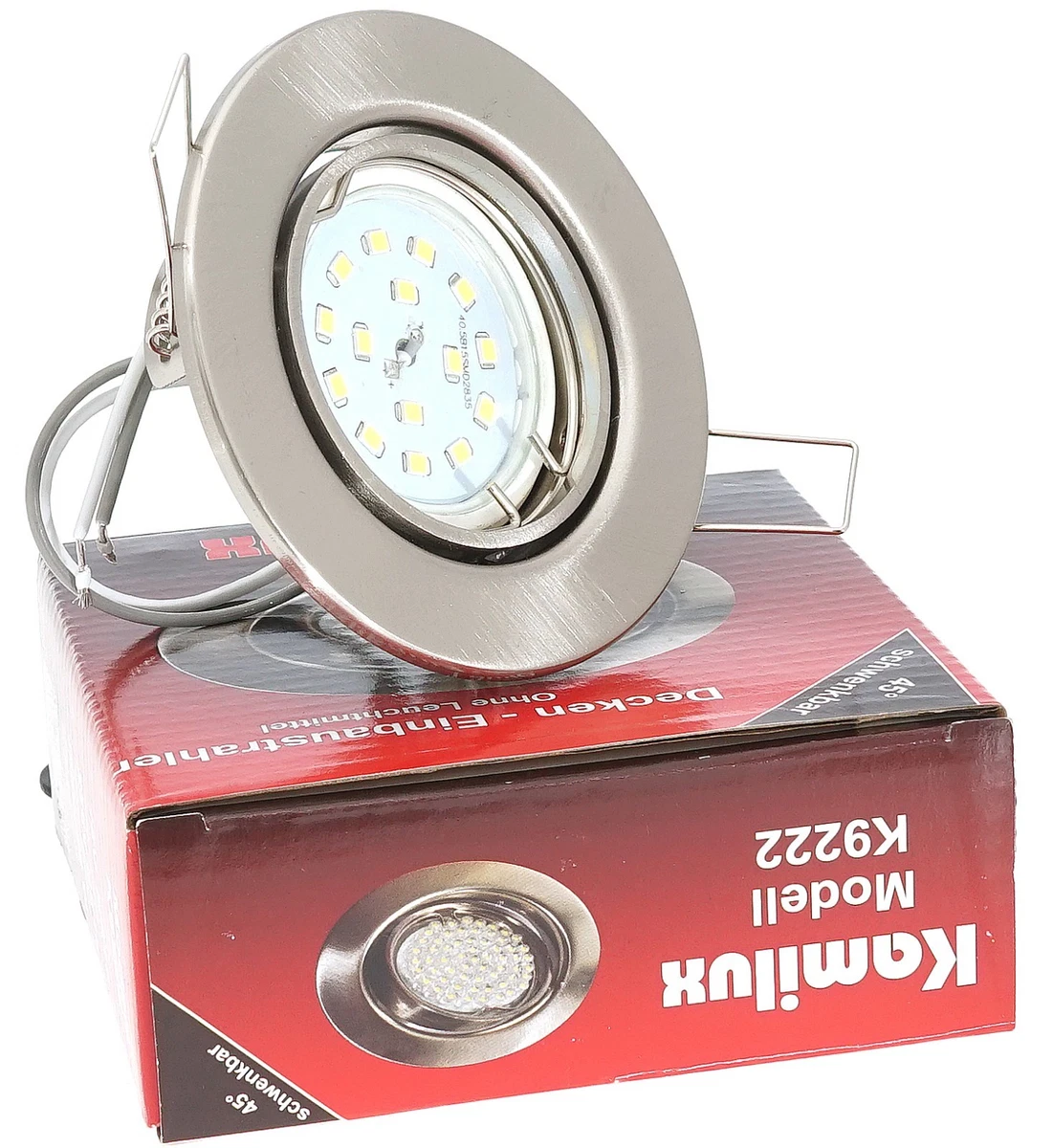 6x LED Einbaustrahler Set – 7 Watt Warmweiß, Silber, Schwenkbar Für 70mm Bohrloch