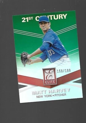 2015   Matt Harvey, Panini Elite, 21st Century, Green, Numbered 159/199 - Image 1 of 2