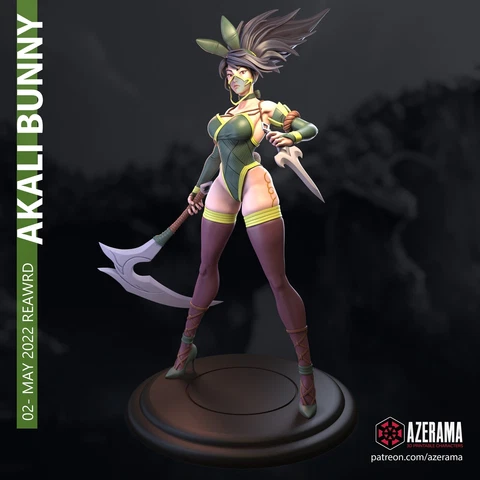 Akali Bunny [League of Legends] 3D printed unpainted unassembled resin model kit Cover
