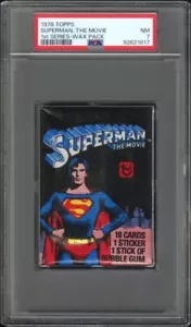 1978 Topps SUPERMAN The Movie 1st Series Vintage Wax Pack - PSA 7 NM - Picture 1 of 3