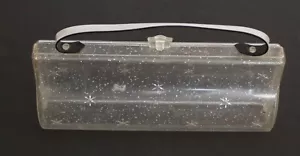 Vintage Starburst Glitter Clear Plastic Lucite Purse - Picture 1 of 19