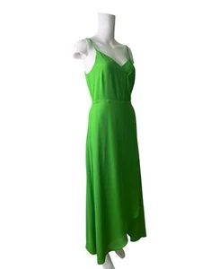 Oasis Wrap Dress Size 10 Womens EU38 Green Strappy Long Fit & Flare Sweetheart - Picture 1 of 10