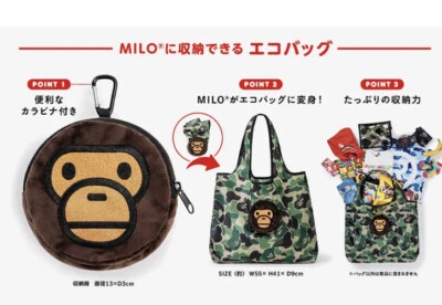 A BATHING APE Limited BAPE KIDS 2021 verano primavera bolsa de compras y MILO 2set Foto 1 de 4