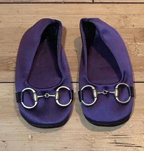 Gucci Made in Italy New Born Purple Flats Shoes 132412 18 - Picture 1 of 4