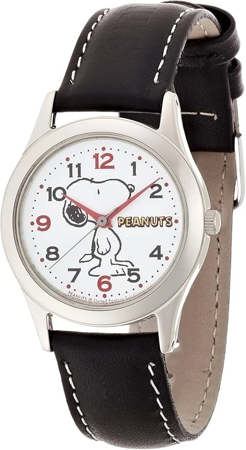 Citizen Q&q Aa95-9854 Peanuts Snoopy Analog 3bar Black Ladies Watch