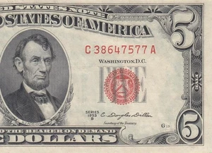 1953-B UNITED STATES NOTE FIVE DOLLARS $5 "C" (( GEM UNC )) - Picture 1 of 6