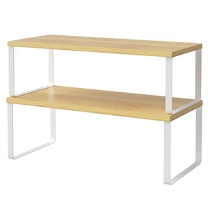 Bamboo Cabinet Organizer Shelf, Set of 2 Kitchen Counter Shelves, Spice Rack,... - Picture 1 of 7
