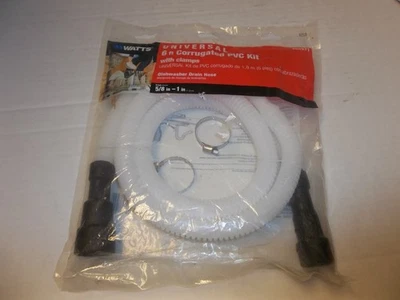 Nuevo kit de manguera de drenaje universal corrugada para lavavajillas de vatios 6 pies 2 abrazaderas Foto 1 de 2