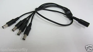 Cable divisor adaptador de alimentación de CC de 1 a 4 para cámara de seguridad de CCTV CCTV cámara de CCTV - Imagen 1 de 1