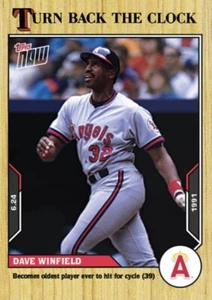 2021 TOPPS NOW TURN BACK THE CLOCK CALIFORNIA ANGELS DAVE WINFIELD #85 HIT CYCLE - Picture 1 of 1