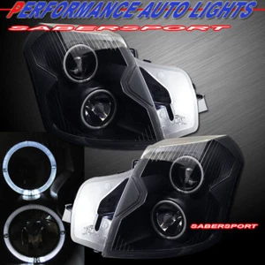 Set of Black Halo Projector Headlights (Halogen Ver.) for 2003-2007 Cadillac CTS - Picture 1 of 2