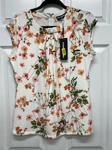 Karl Lagerfeld Floral Sleeveless Shirt Size M, NWT - Picture 1 of 3