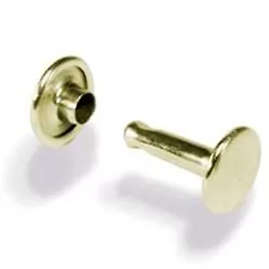Double Cap Rivets Large Brass Plated 100 Pack 1375-11 by Stecksstore - Picture 1 of 1