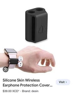 AIRPODS SILICON WATCH WRIST STRAP CASE HOLDER - Picture 1 of 5