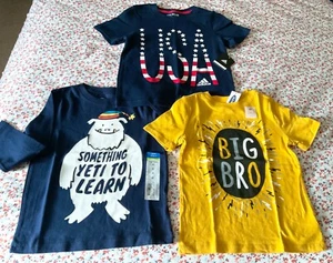 3 Lot Adidas - Old Navy  T-Shirt Boys Graphic Tee Cotton Size  4T - Picture 1 of 4