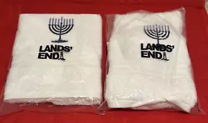 Lands End Home @ New White Towels Custom Embriodery Menorah 30 X 19 - Picture 1 of 6