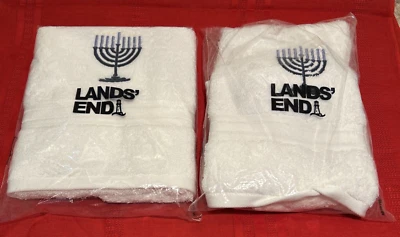 Lands End Home @ Nuevas Toallas Blancas Embriodery Menorá Personalizado 30 X 19 Foto 1 de 4