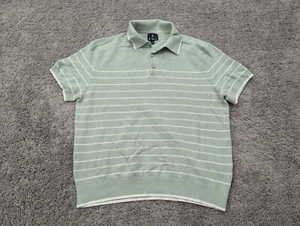 Ben Sherman Polo Shirt Mens Extra Large Green Striped Golf Casual Preppy - Picture 1 of 6