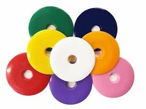 Pack of 10, 40mm or 55mm Dia Survey/Road Markers High Impact Plastic Discs. - Picture 1 of 19