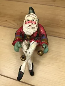 Ornamento Babbo Natale 1989 vintage HOFH legno intagliato dipinto a mano 5,5" - Foto 1 di 6