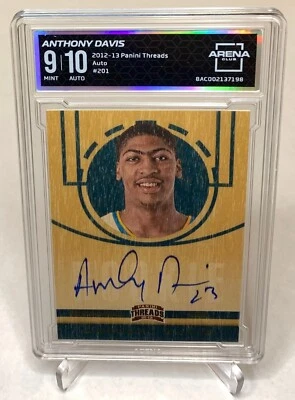 2012-13 Panini Threads Anthony Davis RC Rookie Auto Arena Club 9 Auto 10 #201 - Image 1 of 2