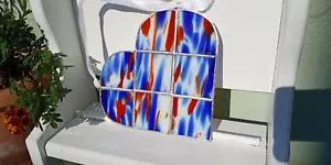 Stained Glass Heart RED WHITE and BLUE ! USA - Picture 1 of 6