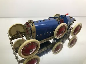 MECCANO BUGATTI TYPE 35 GRAND SPORT -BLUE L31.0cm- FAIR VINTAGE BUILT MODEL - Imagen 1 de 7