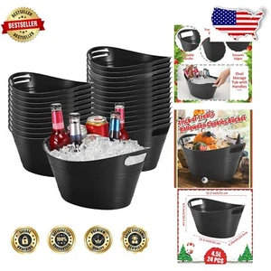 Versatile 24 Pcs Plastic Oval Drink Buckets - Perfect for Parties & Events - Picture 1 of 8