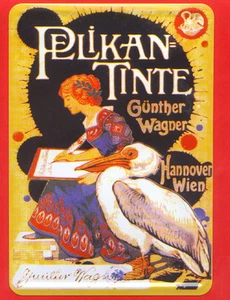 Pelikan Tinte, Blechpostkarte - Bild 1 von 1