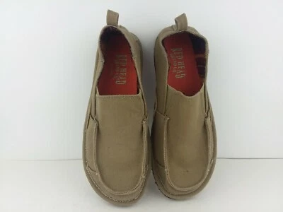 Red Head 男式 8M 码一脚蹬棕褐色帆布乐福鞋 — 第 1/4 张图片