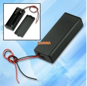 NEW BLACK 2 AAA BATTERY CASE BOX WITH ON/OFF SWITCH & LEAD WIRES, USA SELLER - Picture 1 of 3